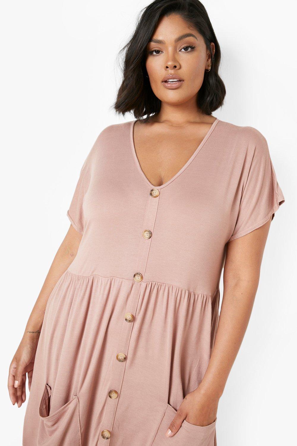 Plus size outlet button front dress