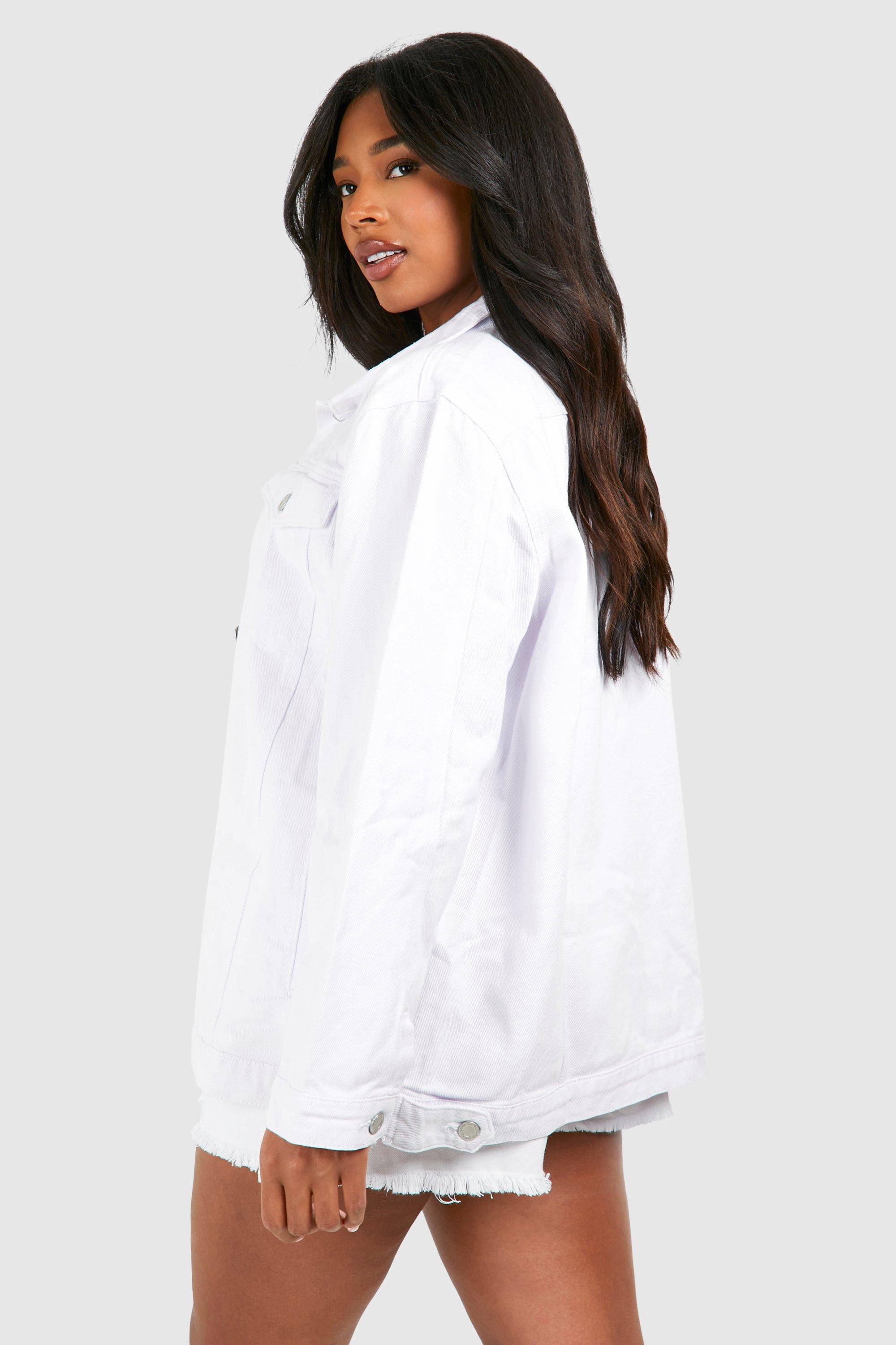 White longline 2025 denim jacket