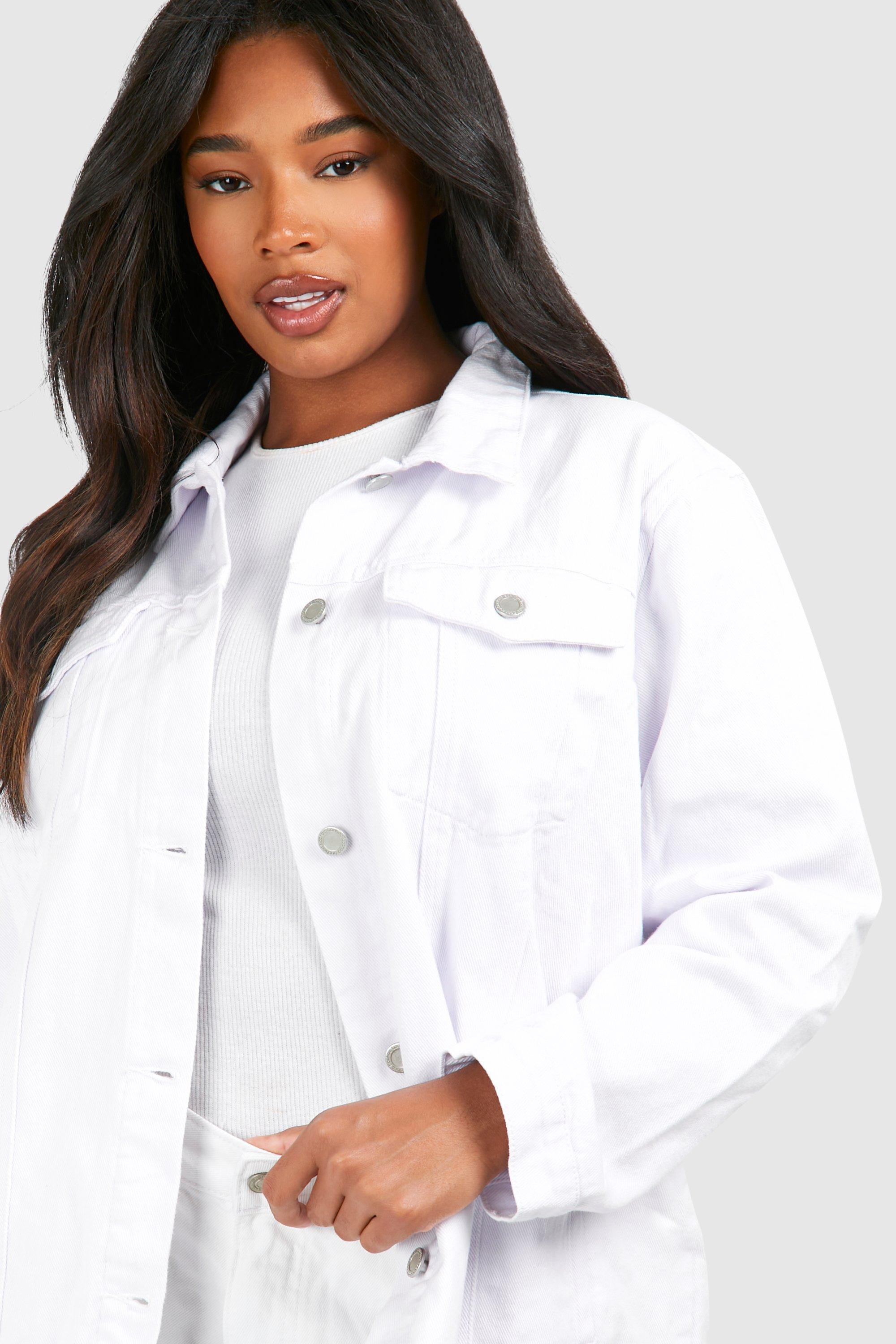 Boohoo white hot sale denim jacket