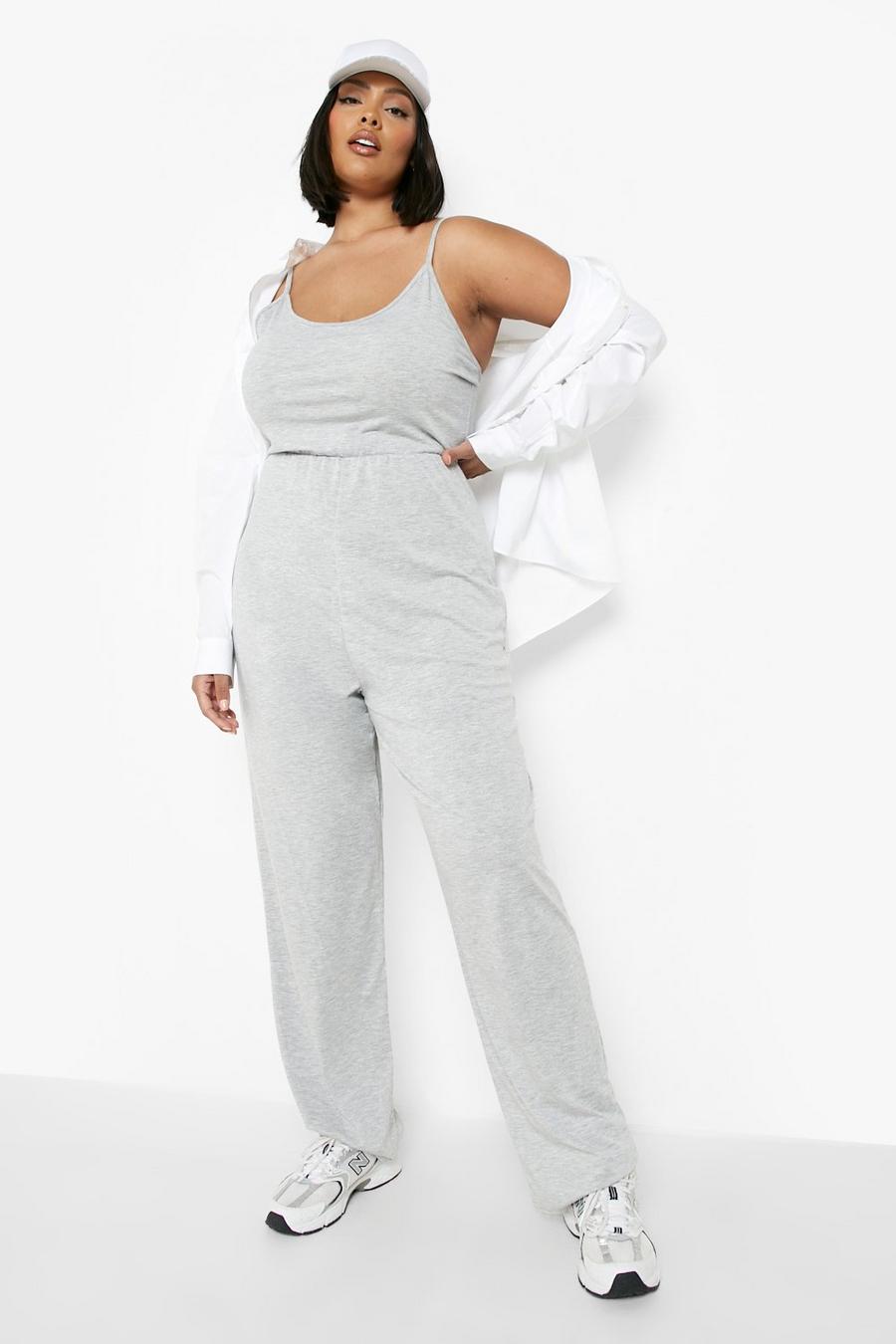 Grey Plus Basic Cami Jumpsuit image number 1