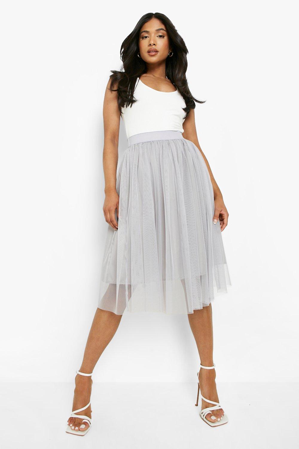 Petite white 2024 tulle skirt