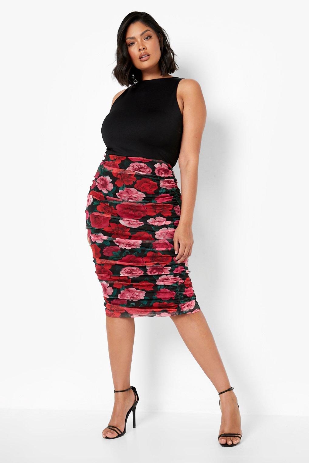 Rose sales midi skirt