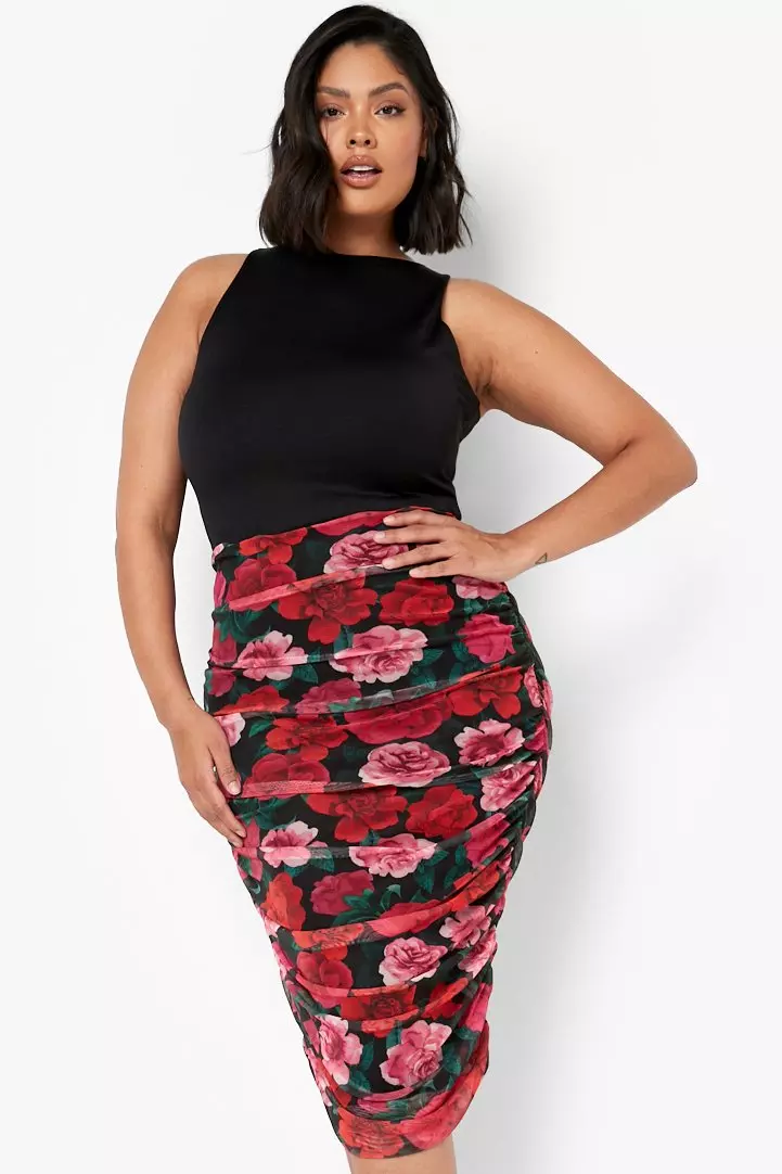 Plus size hotsell mesh midi skirt