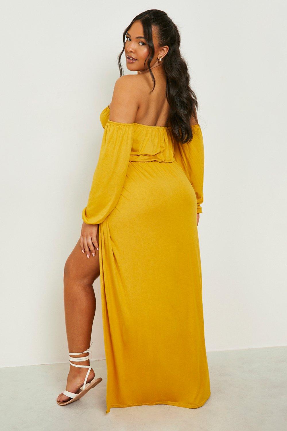 Plus Off Shoulder Balloon Maxi Dress boohoo