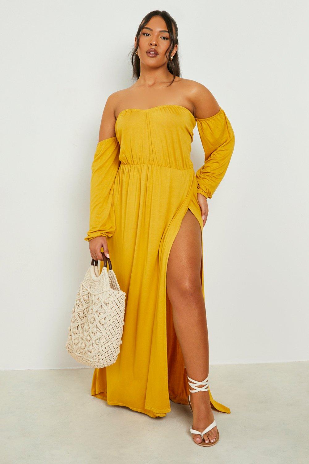 Maxi dress best sale mustard yellow