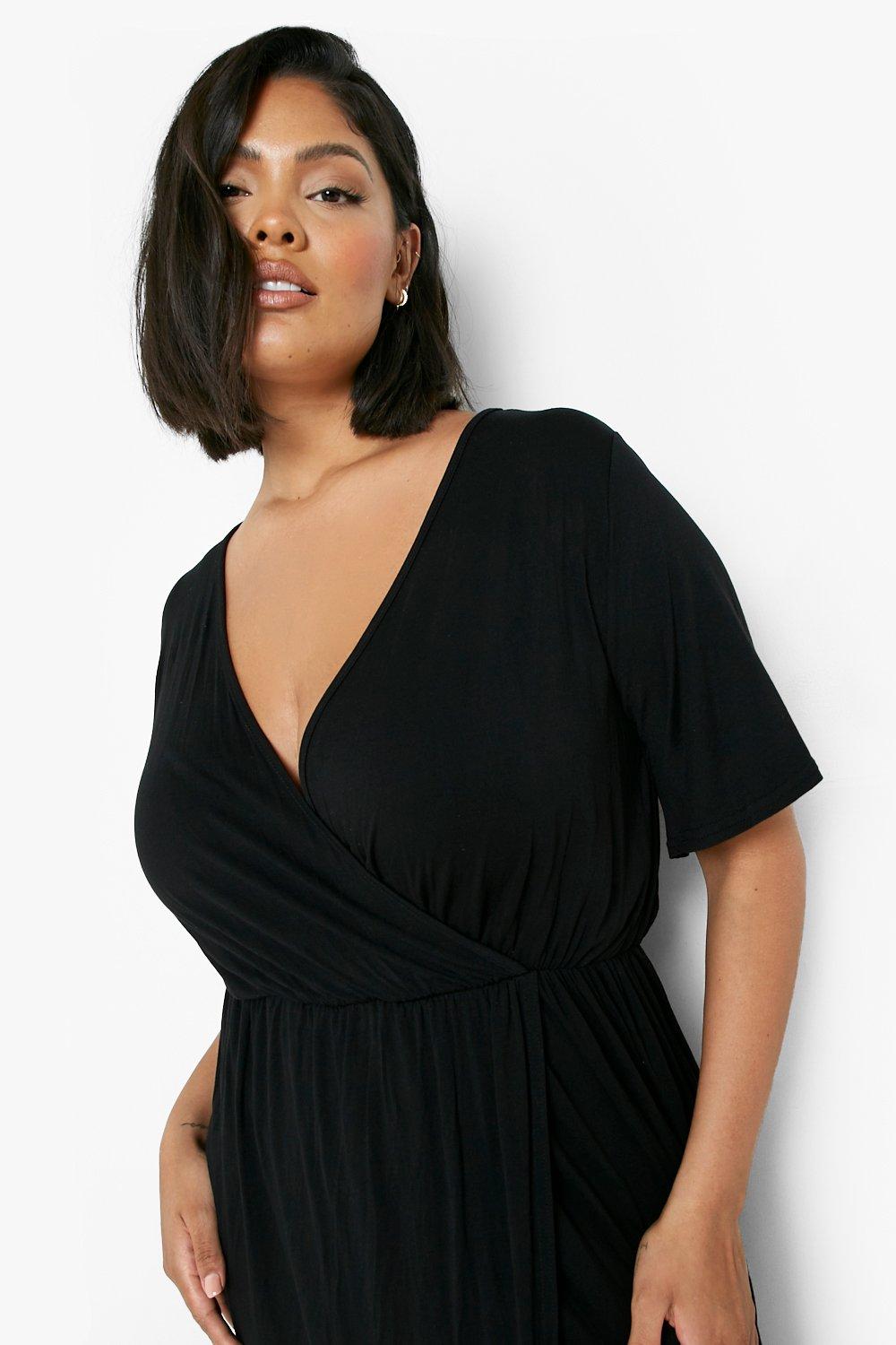 Boohoo curve black clearance dress