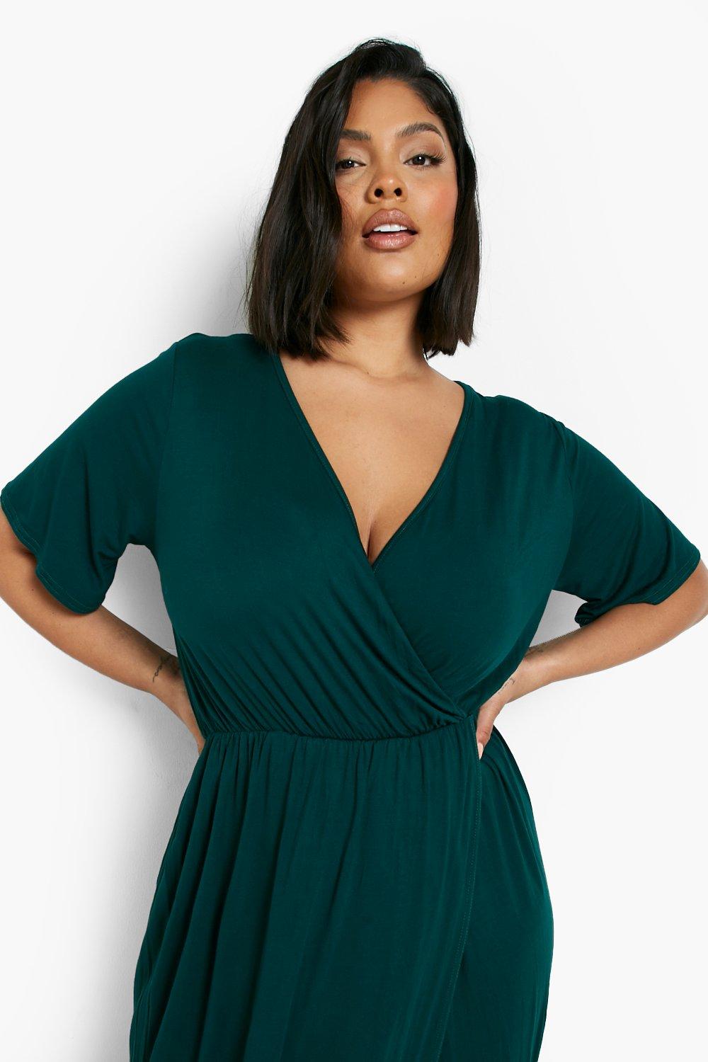 Boohoo wrap hotsell maxi dress