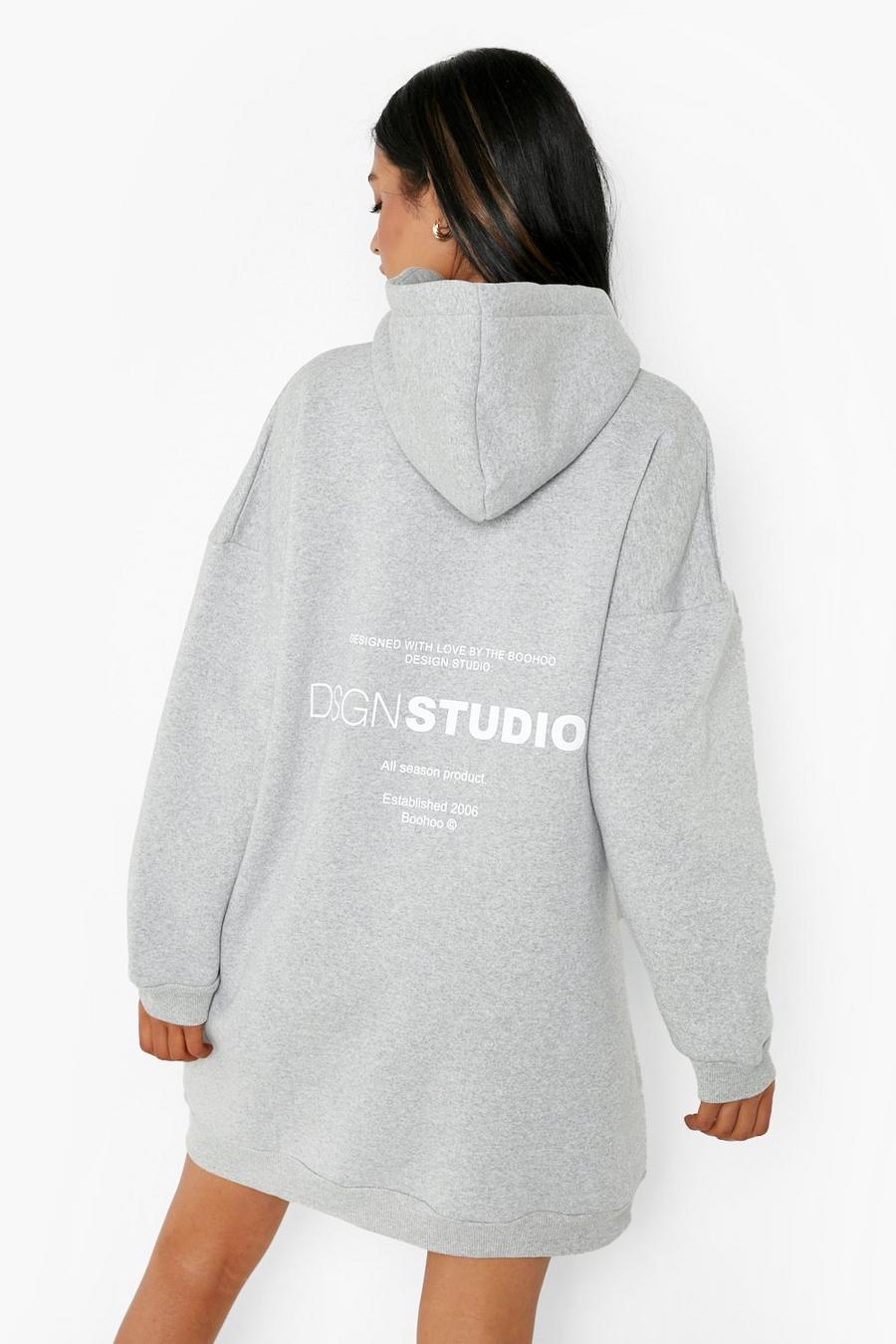 Grey Tall Dsgn Studio Hooded Sweat Dress image number 1
