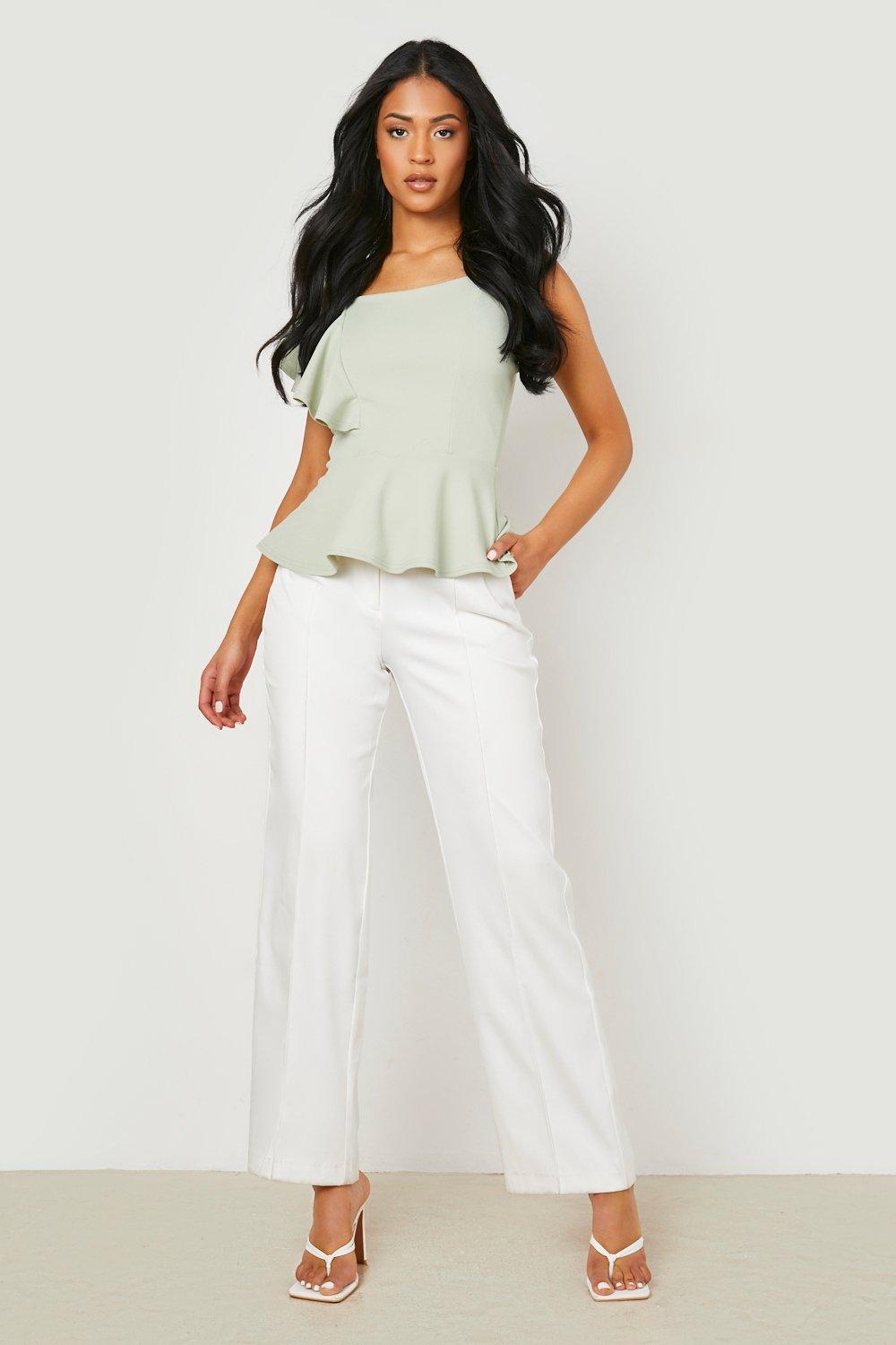 Tall Frill Detail Strappy Peplum Top