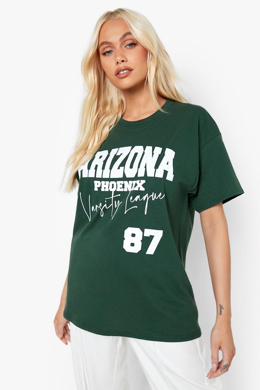 Green Arizona Oversized Printed Overdyed T-shirt  image number 1