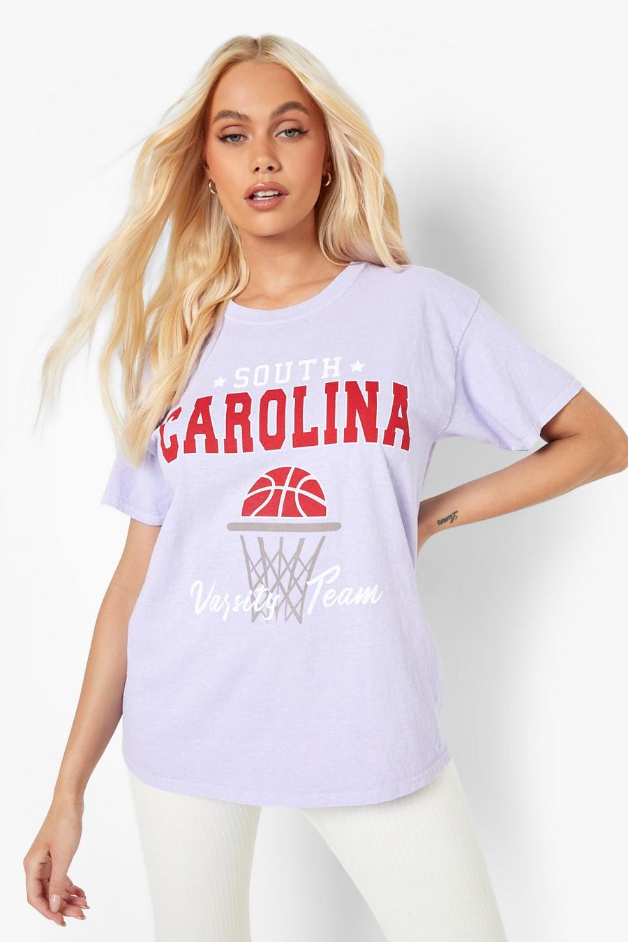 Lilac South Carolina Oversized Overdyed T-shirt  image number 1