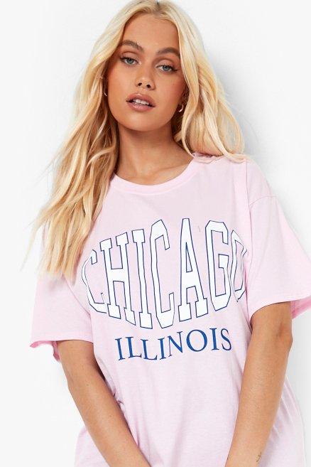 Pink Chicago Oversized Overdyed T-shirt
