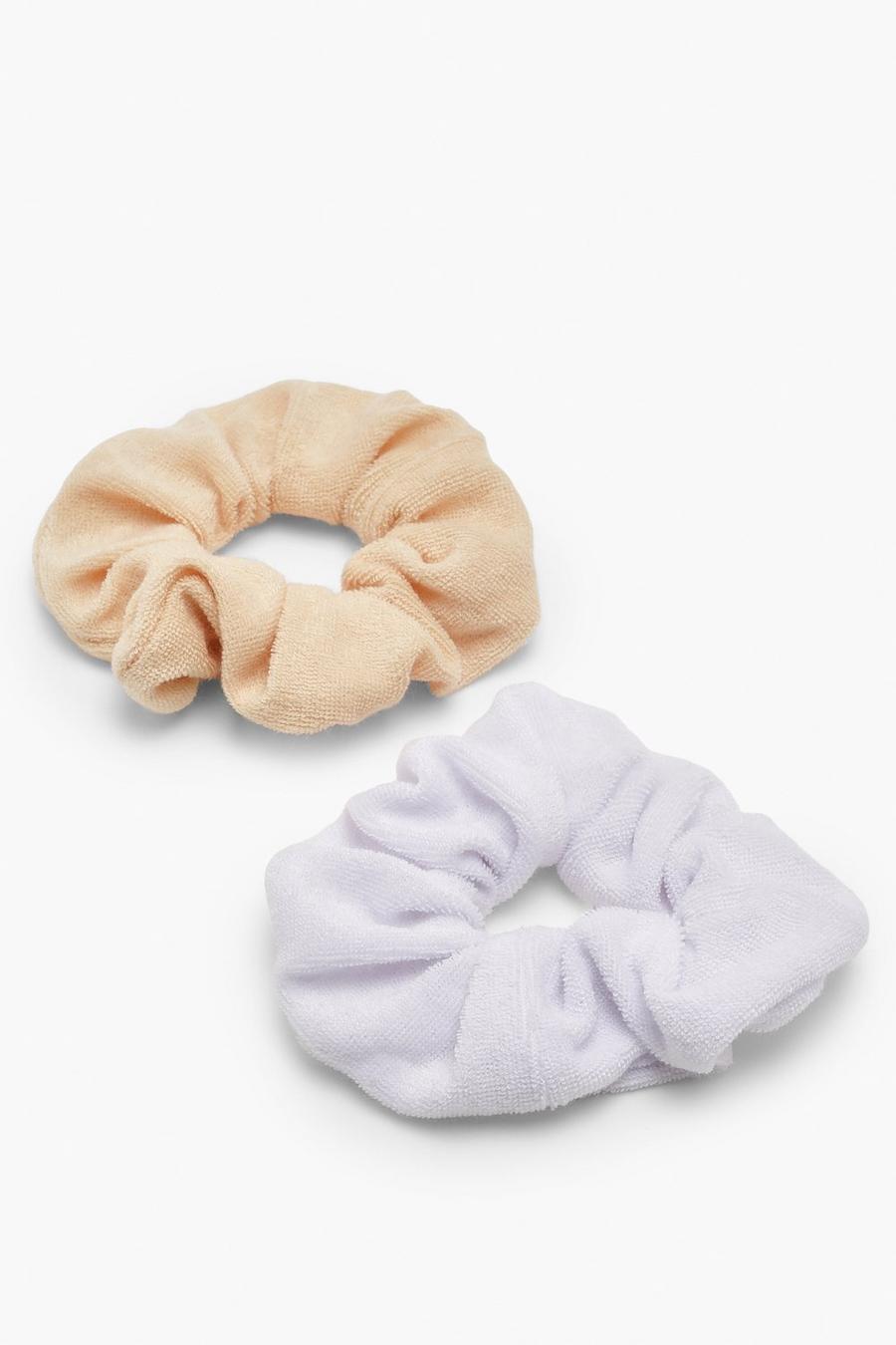 Multi 2 Pack Towelling Scrunchies   image number 1