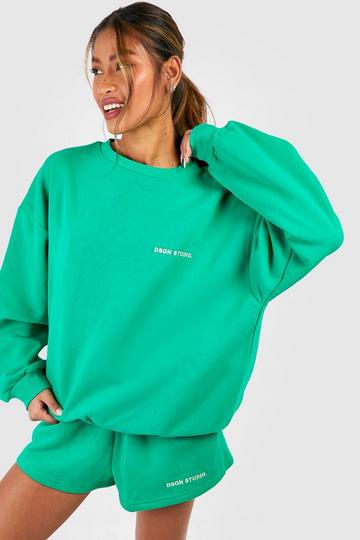 Dsgn Studio Embroidered Short Tracksuit green