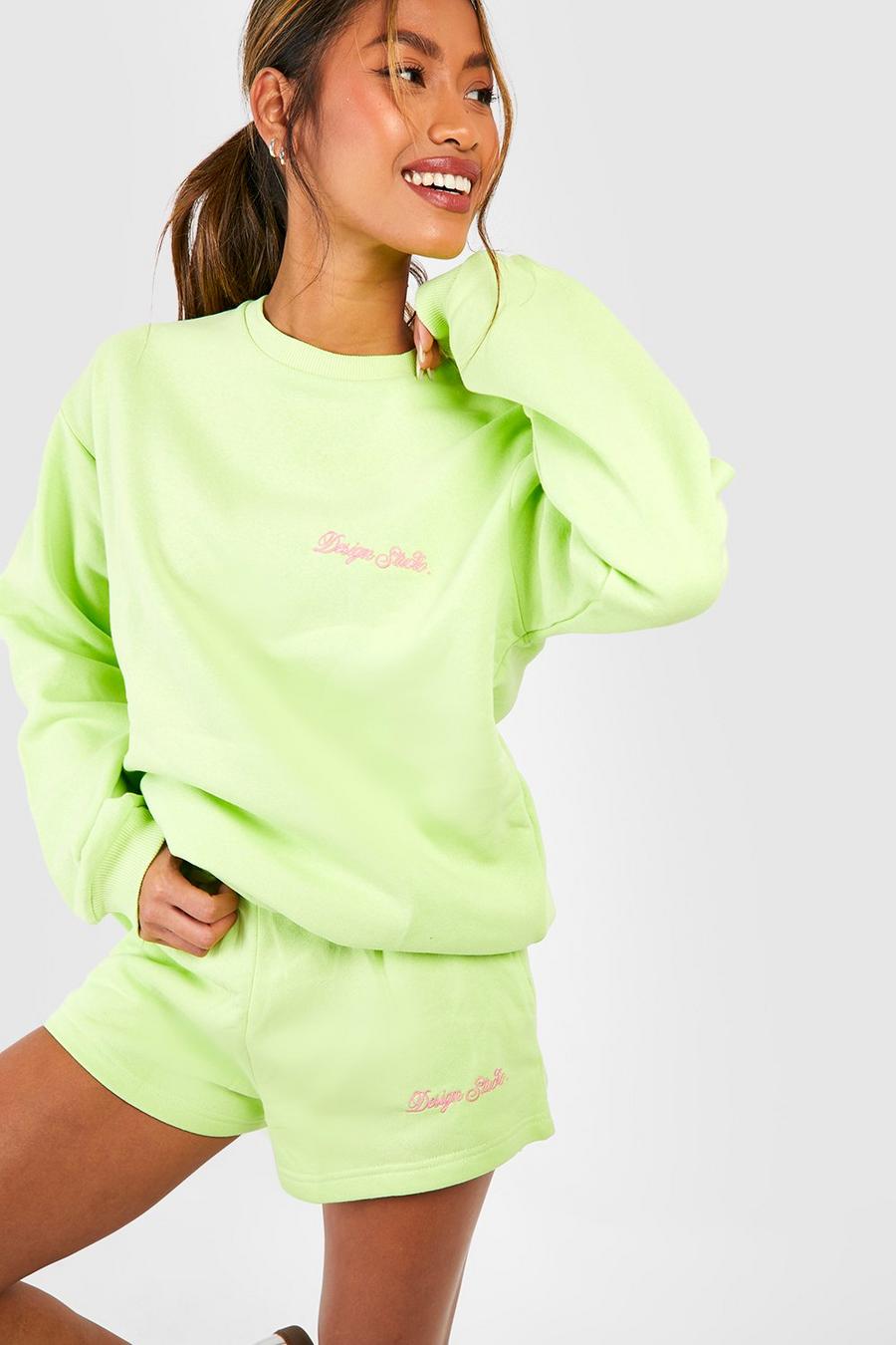 Lime green Dsgn Studio Embroidered Short Tracksuit