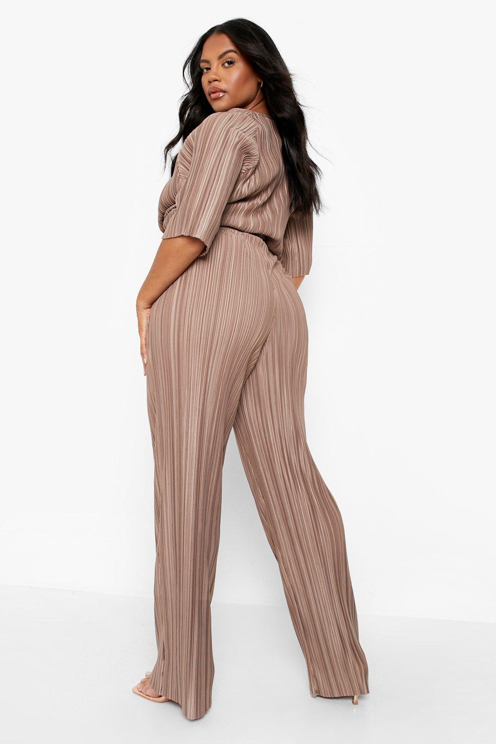 Grande taille Pantalon large pliss boohoo