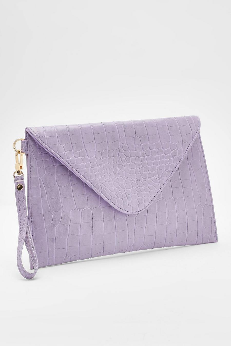 Lilac Envelope Clutch Bag
