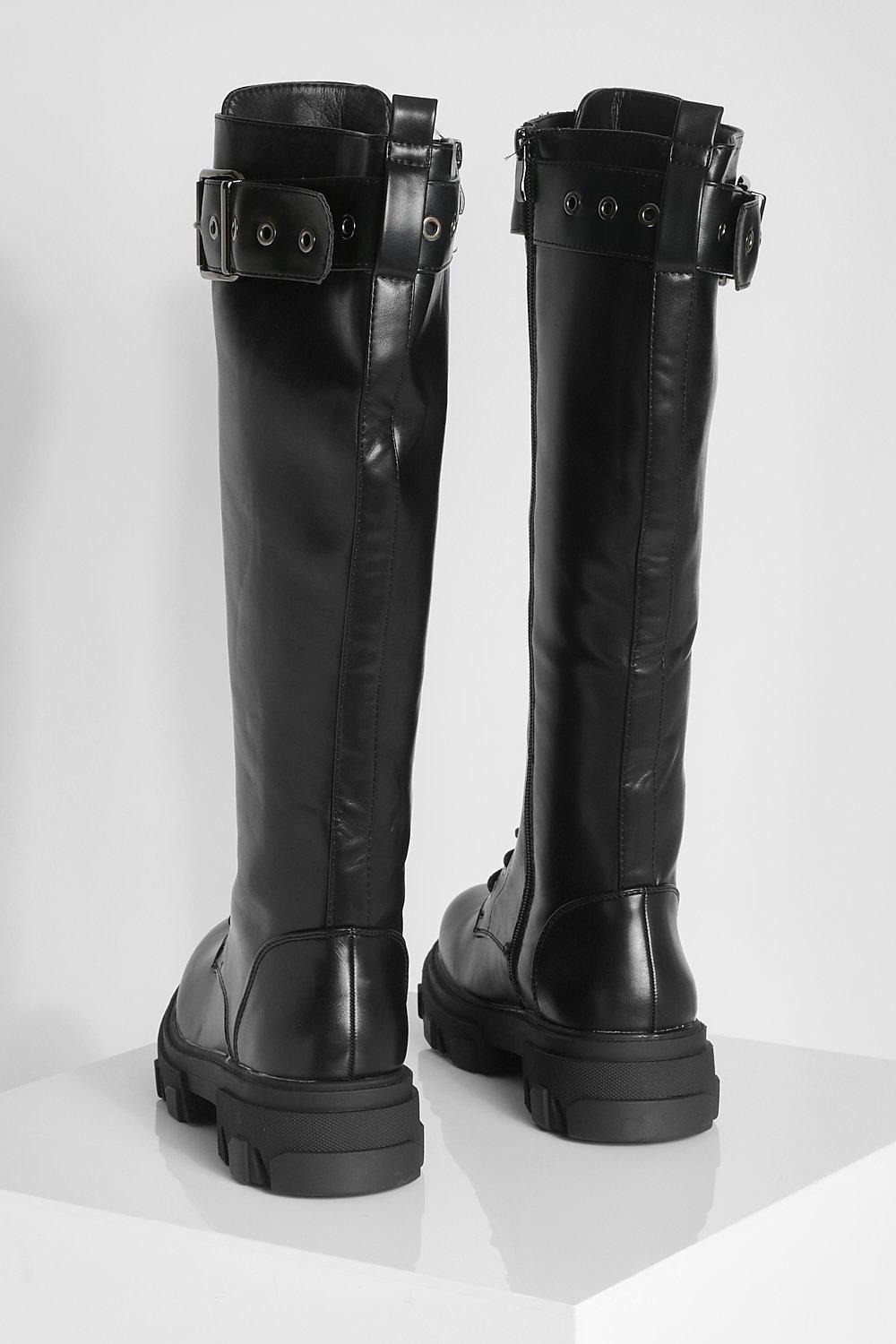 boots with side buckle