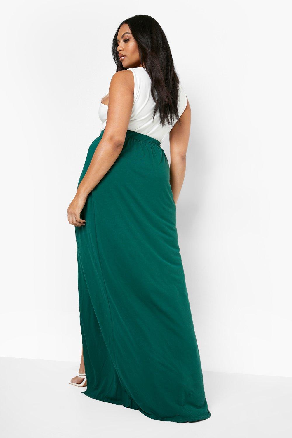 Women's plus size shop maxi skirts jersey knit