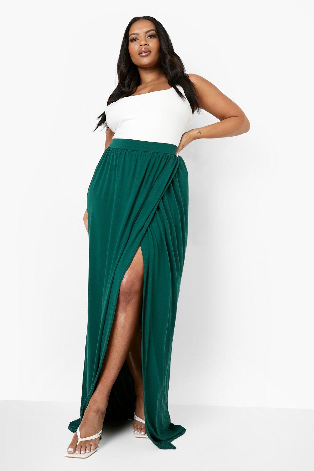 Plus Size Kelsey Wrap Maxi Skirt