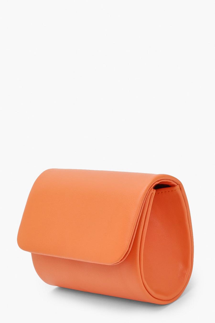 Orange Liten clutchväska med struktur