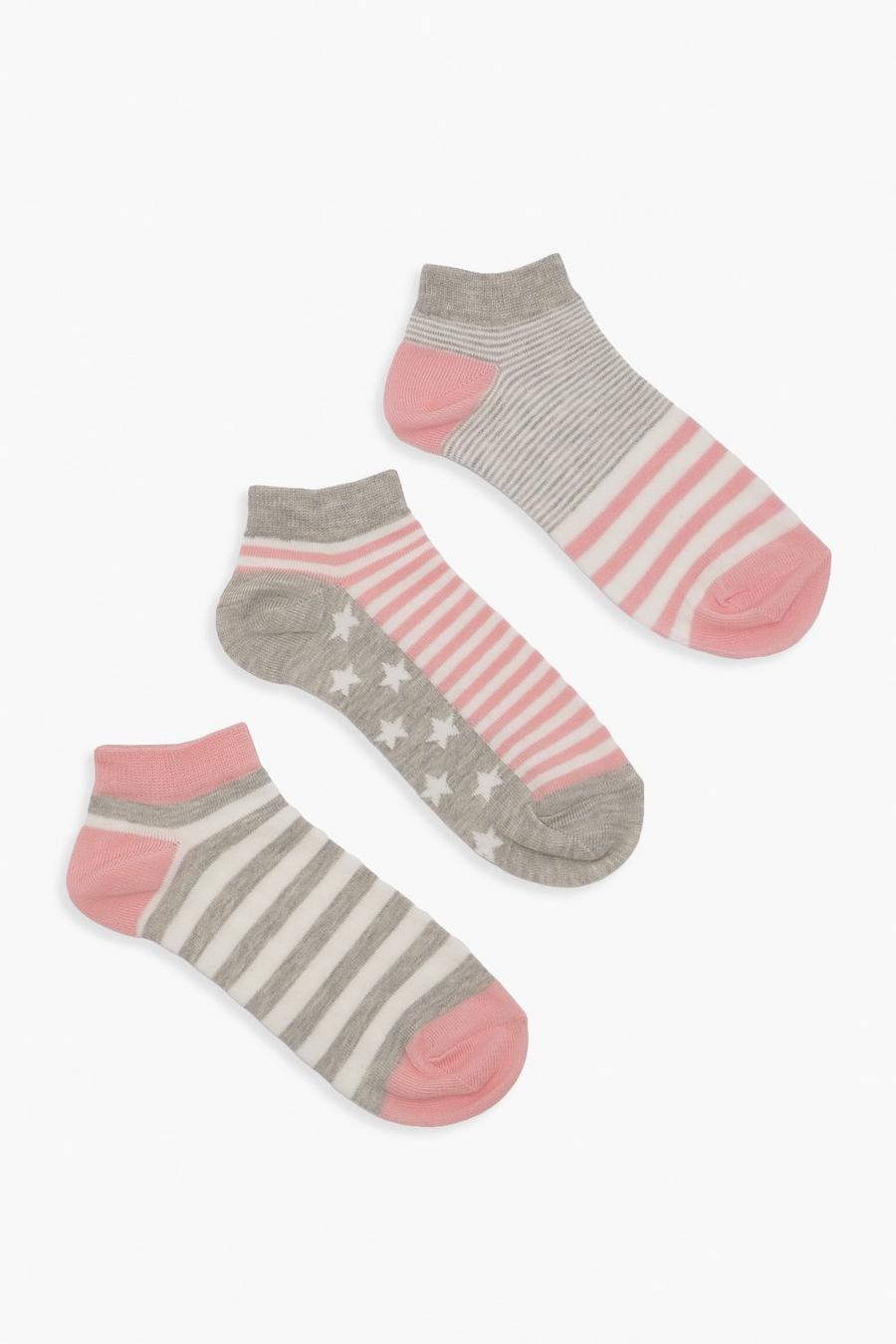 Multi Stars And Stripe Sneakers Socks 3 Pack image number 1
