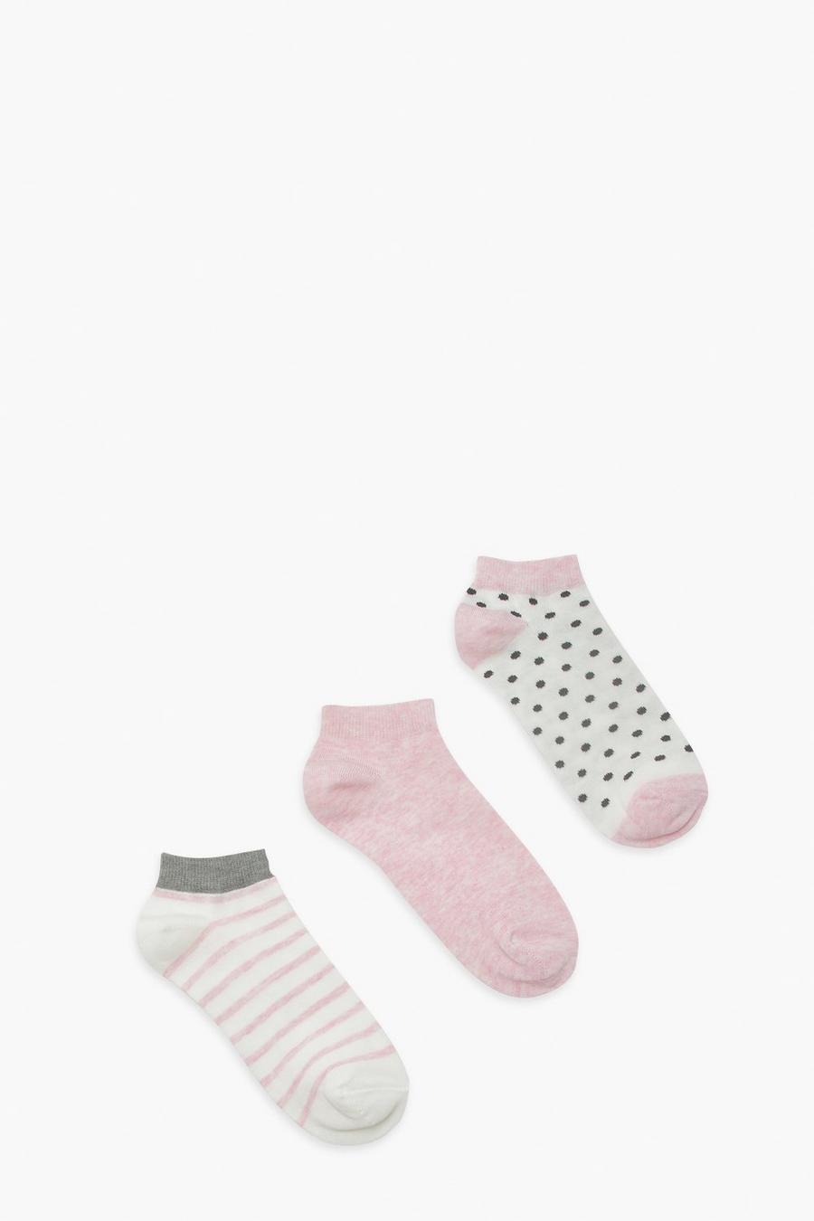 Multi Spot, Plain And Stripe Socks 3 Pack