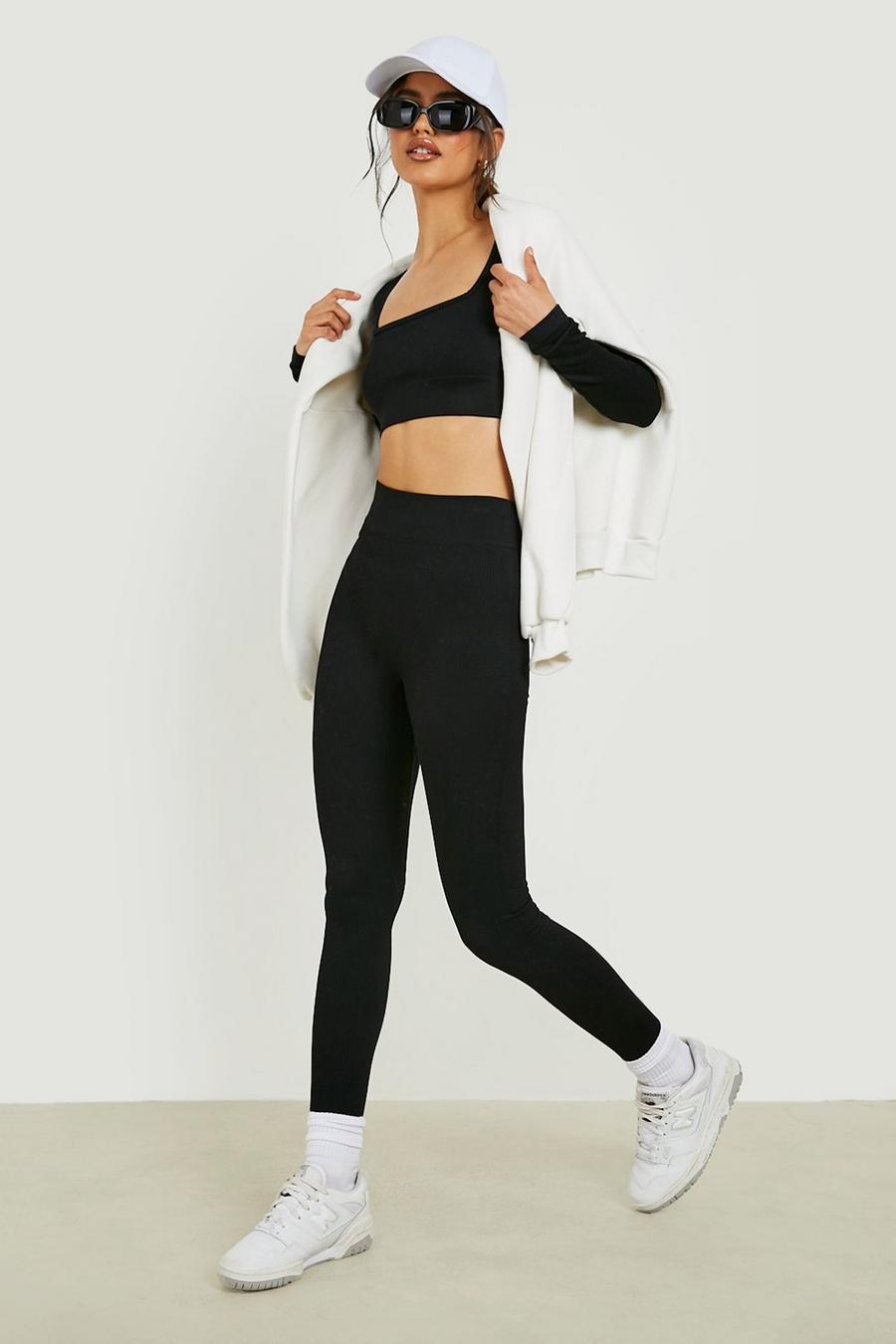 Femme boohoo empiècements sports gym jogging exercice leggings pantalon 