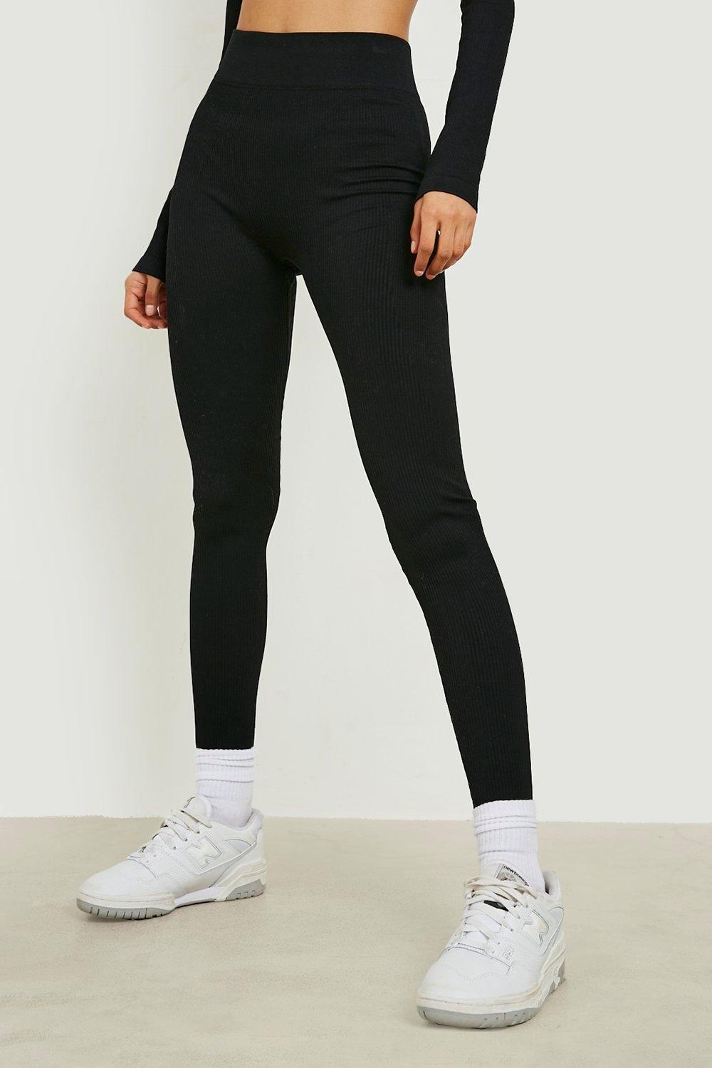 Black Premium Ribbed Seamless Legging