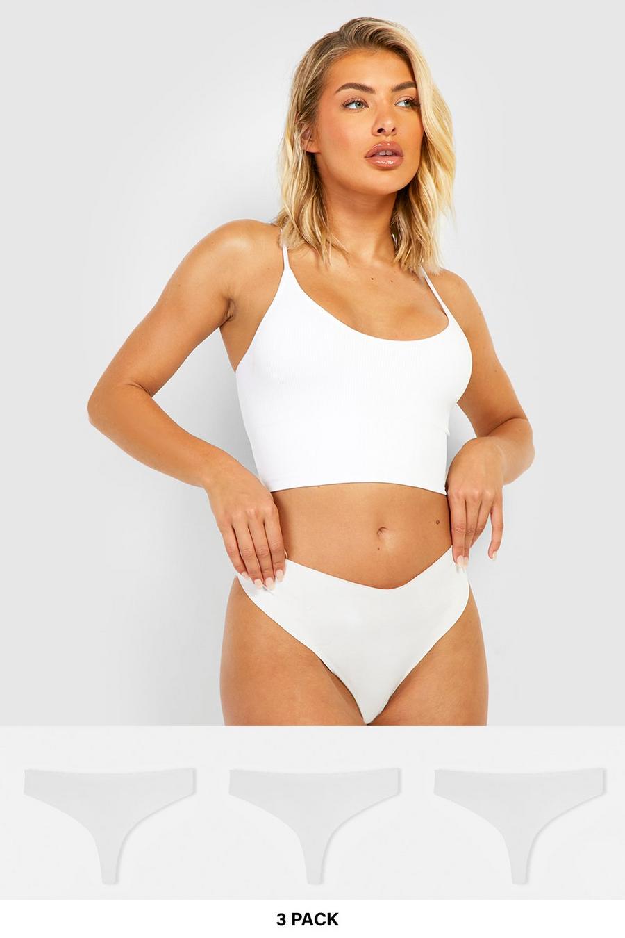 White weiß 3 Pack No Vpl Thong  image number 1