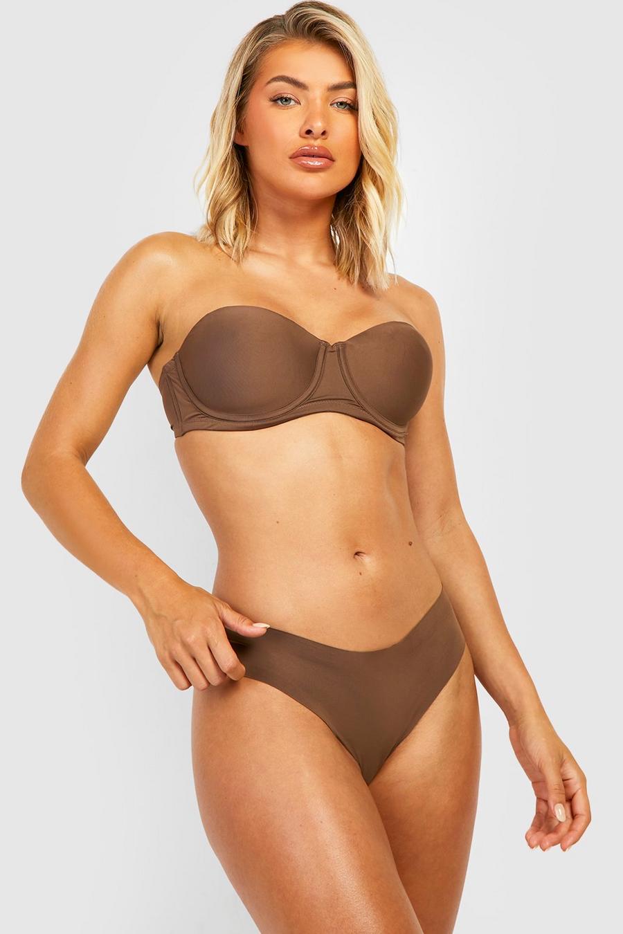 Culotte style tanga sans coutures, Chestnut brown
