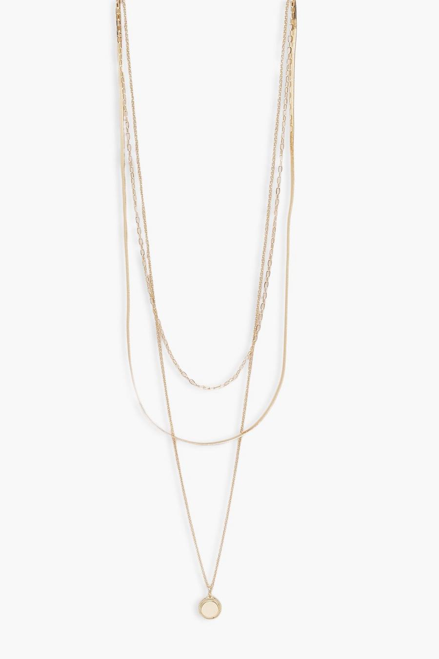 Gold Simple Snake Chain Layering Cirlcle Necklace  image number 1