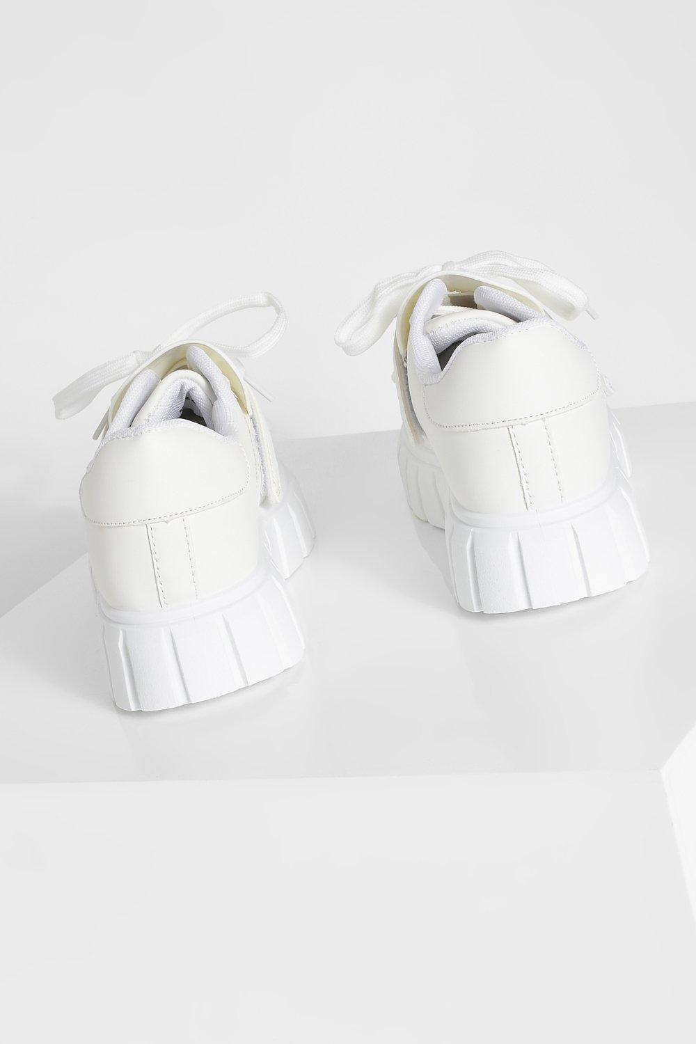 boohoo chunky white trainers