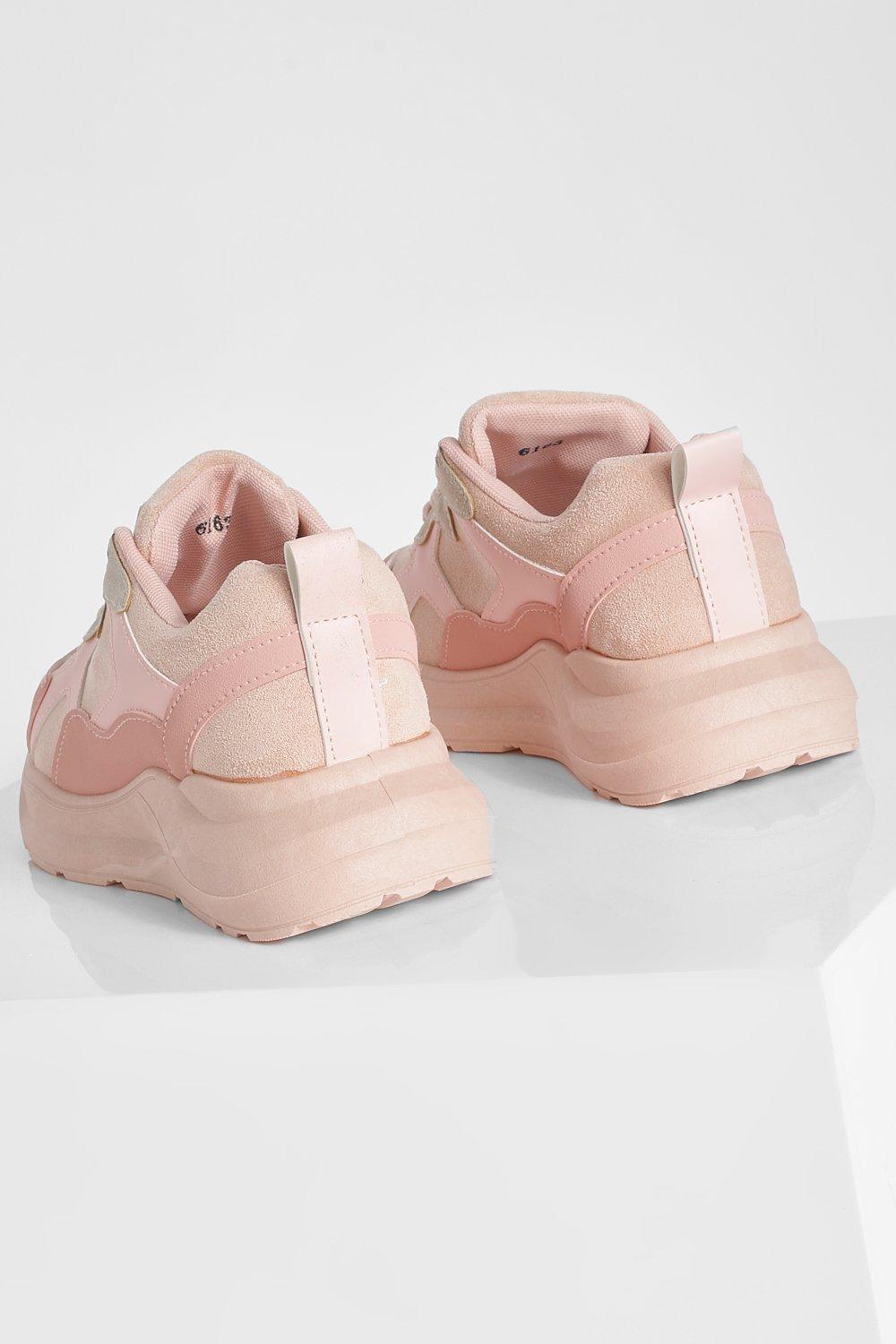 Baby pink hot sale chunky trainers