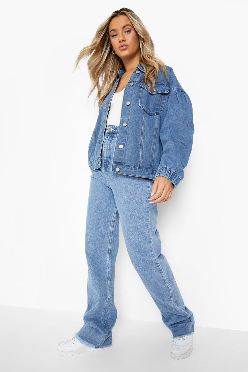 Miluxas Women's Oversized Denim Jacket