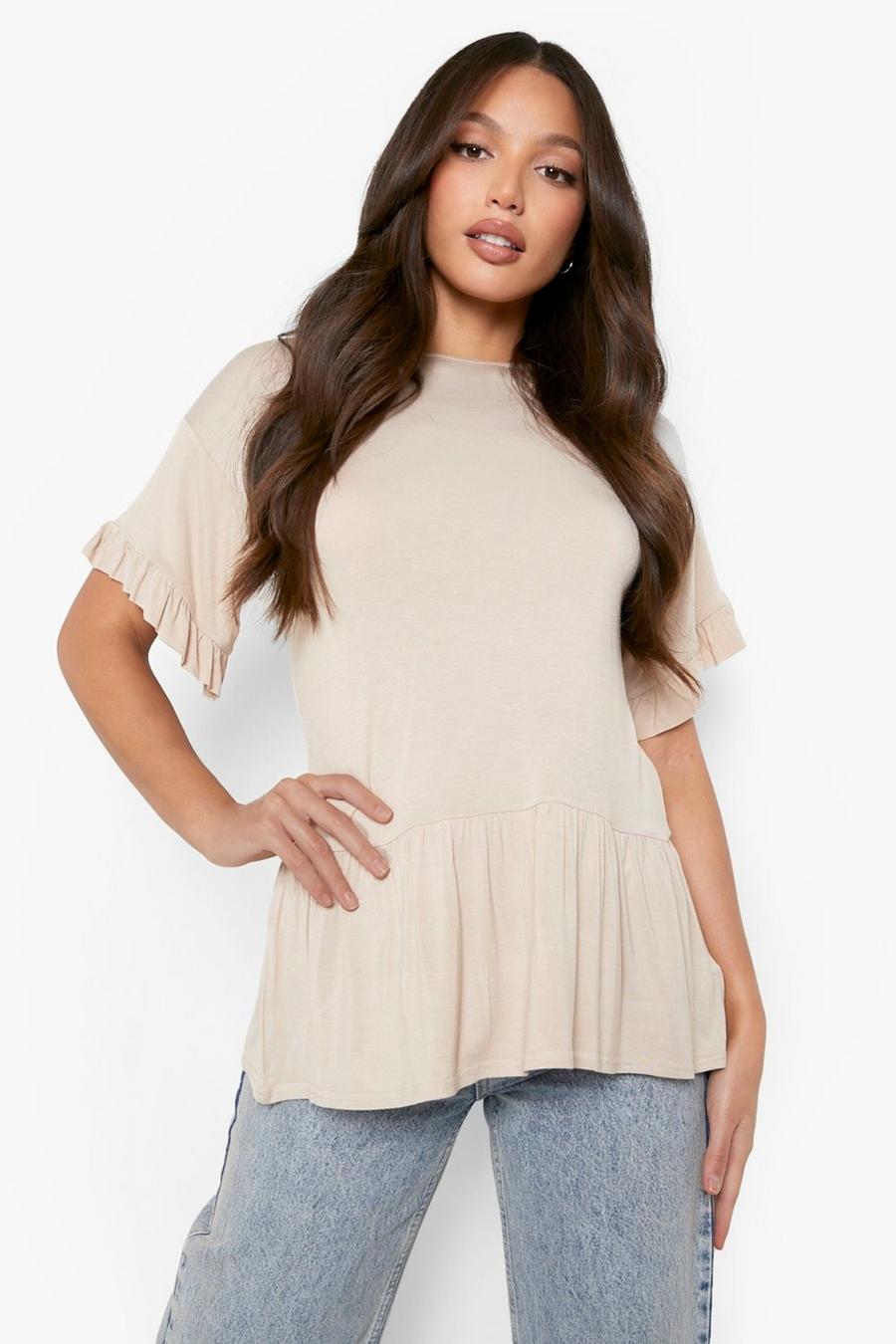 Stone Tall Frill Sleeve Smock Top image number 1