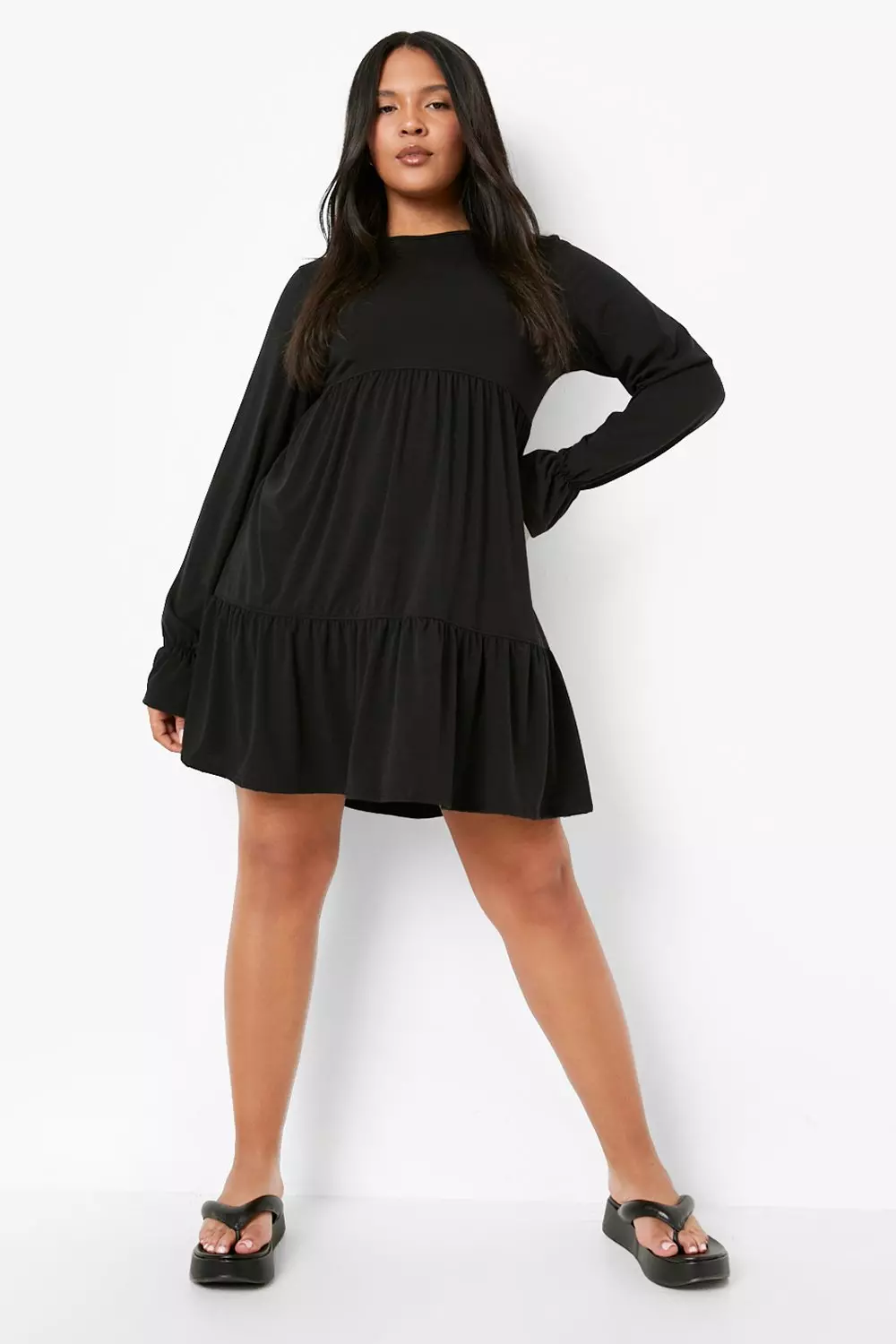 Ruffle 2024 cuff dress