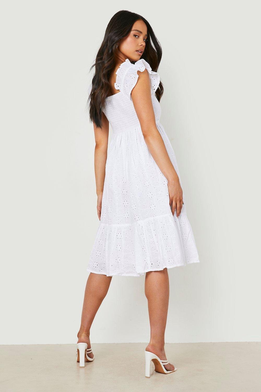 Eyelet dress hot sale midi