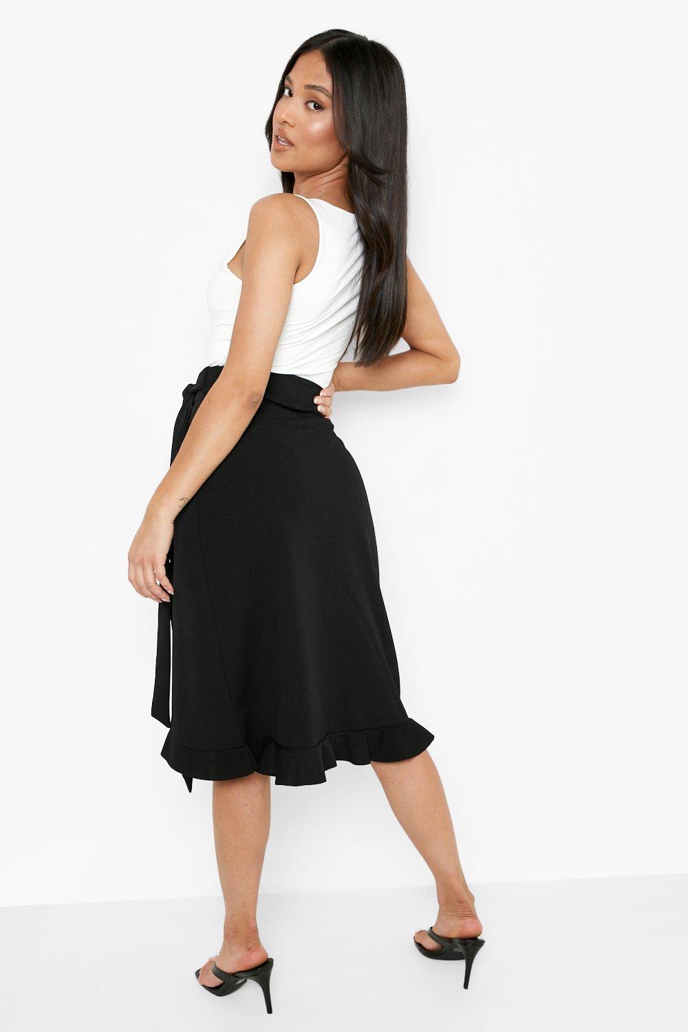 Falda Petite Midi Básica De Tubo Y Tela Jersey de Boohoo de color Negro Mujer Ropa de Faldas de Faldas midi 