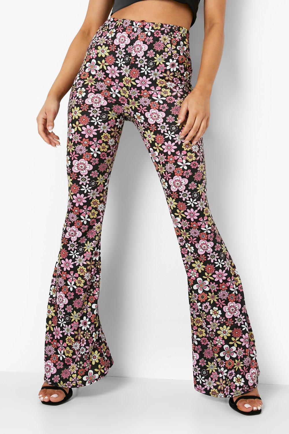 Pantalón de campana Petite con estampado de flores