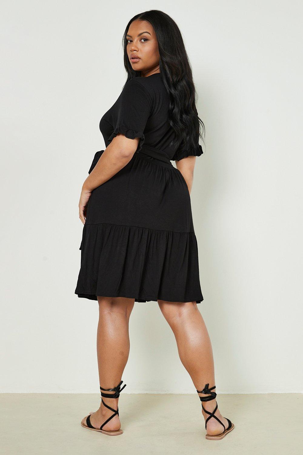 Boohoo black hotsell smock dress