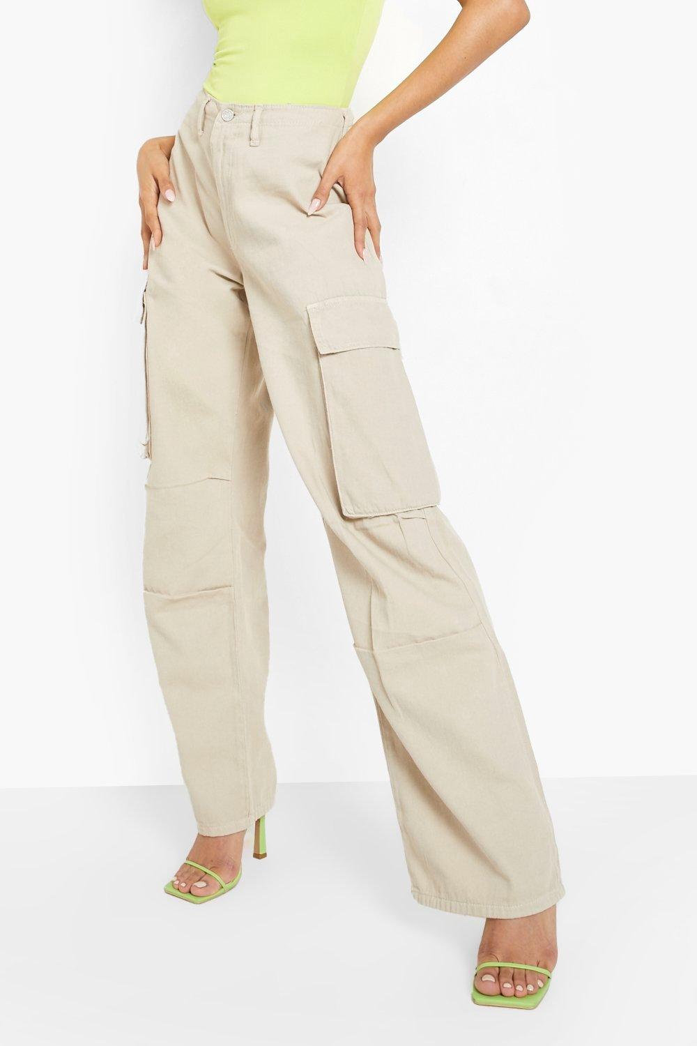 High Waisted Bow Tie Waist Cargo Pants Baggy Trousers