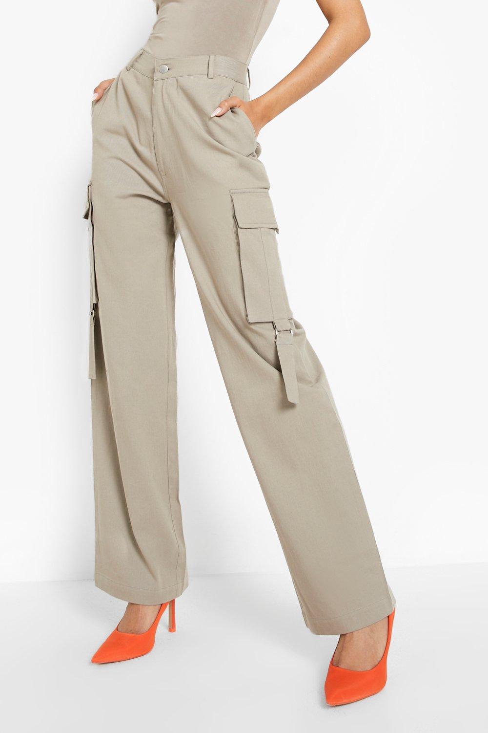 High-Rise Wide-Leg Cargo Pants