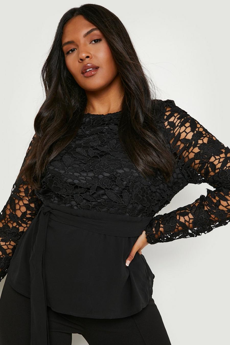 Black Plus Lace Occasion Top image number 1