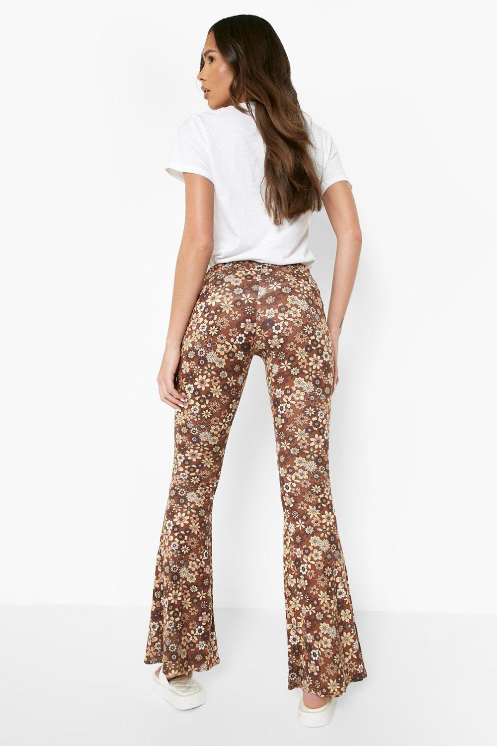 Womens floral best sale flare pants