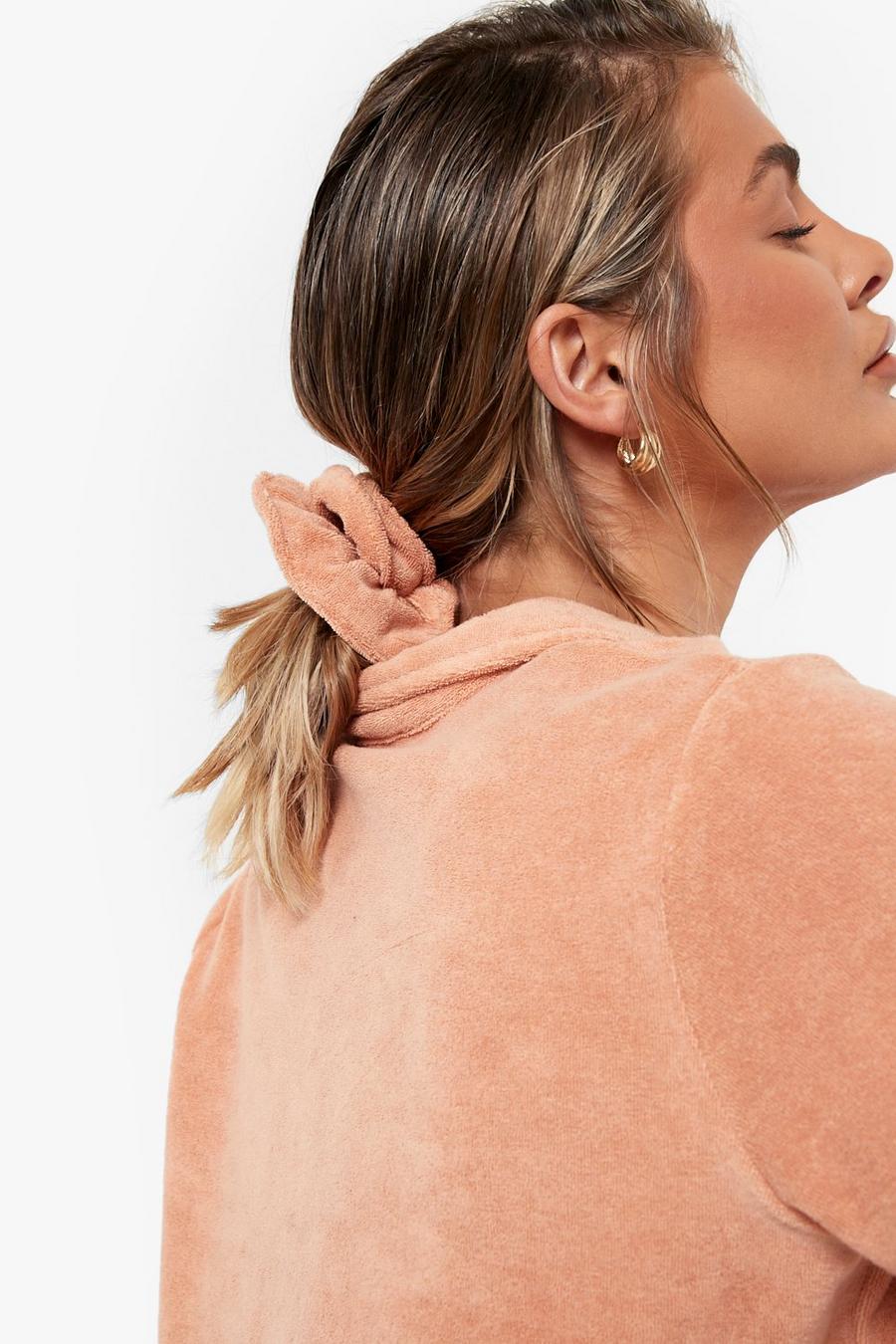 Brown Terry Towelling Scrunchie  image number 1