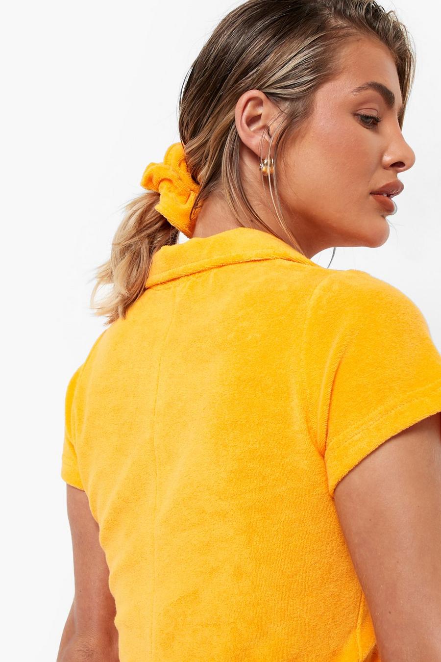 Orange Terry Towelling Scrunchie image number 1