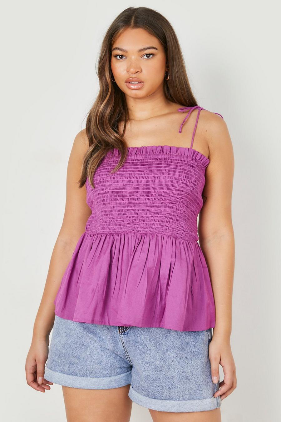 Purple Plus Shirred Swing Camisole image number 1