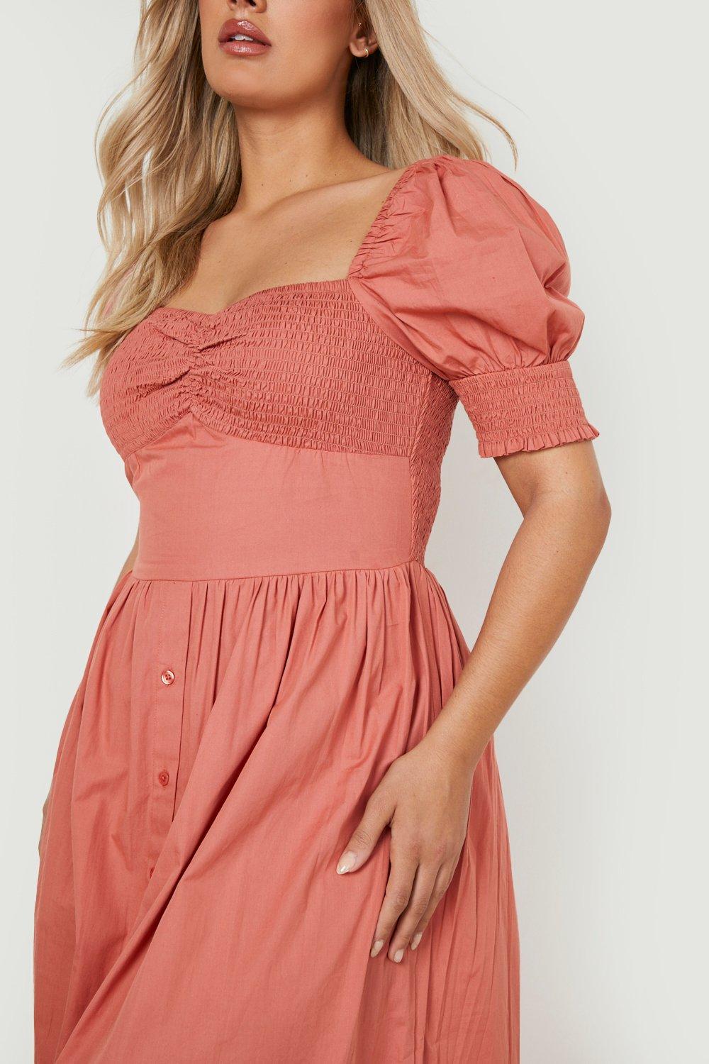 Plus Poplin Milkmaid Maxi Dress boohoo