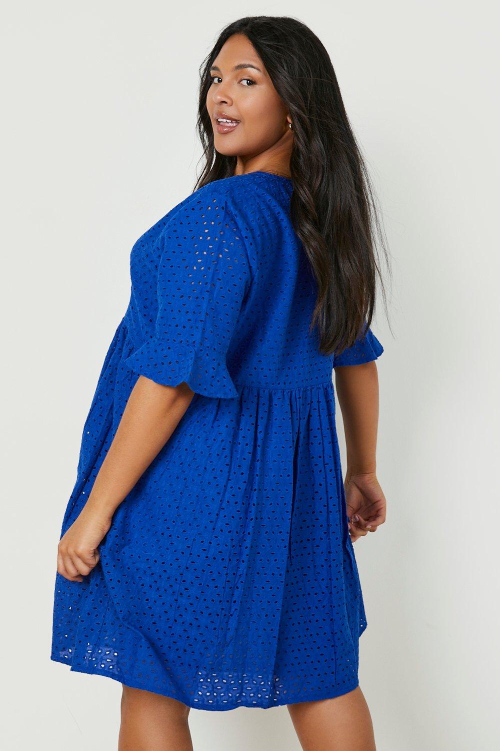 Grande taille Robe babydoll en broderie